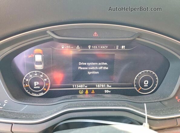 WAUENAF42JA044100 2018 AUDI A4 White Instrument cluster view