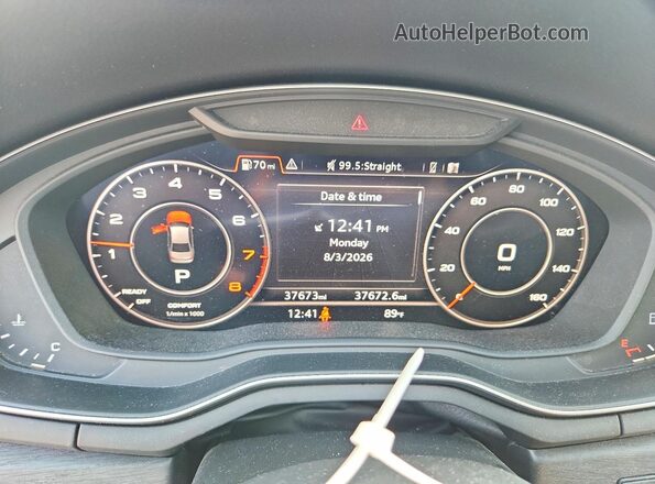 WAUENAF43JA019836 2018 AUDI A4 Gray Vista del cuadro de instrumentos