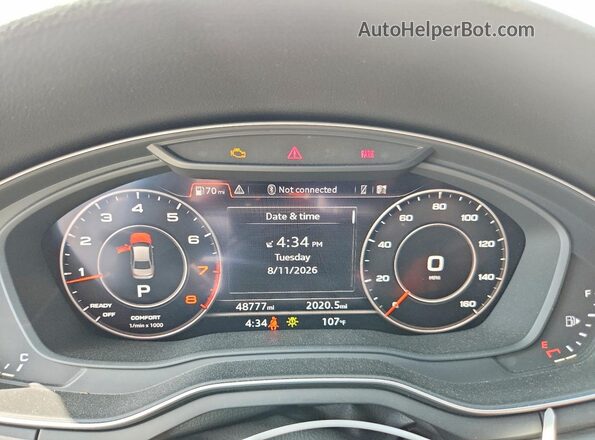 WAUENAF44JA109884 2018 AUDI A4 Белый Вид щитка приборов