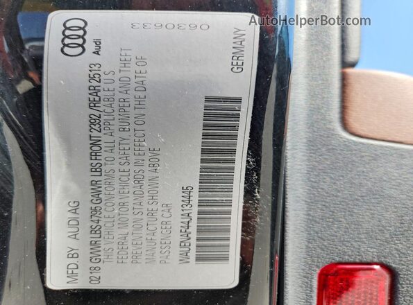 WAUENAF44JA134445 2018 AUDI A4 Black Engine compartment view