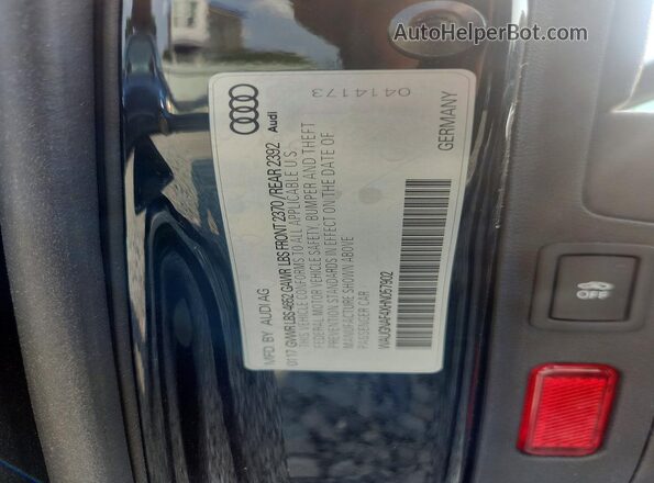 WAUENAF45HN033594 2017 AUDI A4 Black VIN կոդի պիտակի տեսք