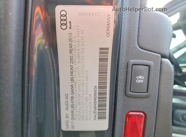 WAUENAF45HN066434 2017 AUDI A4 Серый Вид подкапотного пространства
