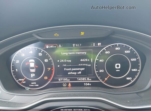 WAUENAF45JA021541 2018 AUDI A4 White Вид задніх сидінь