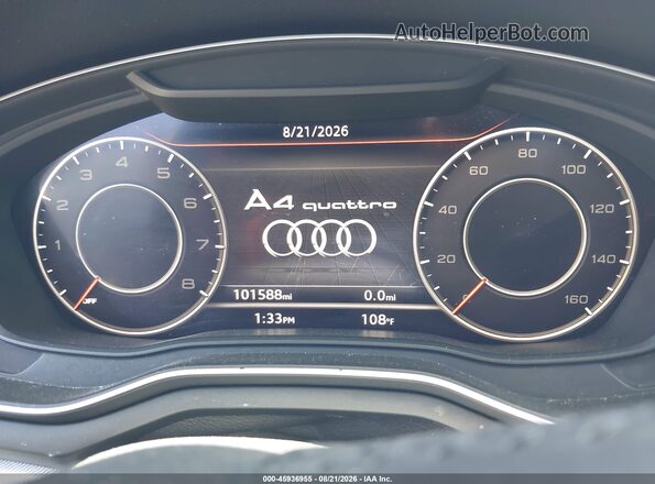 WAUENAF46HN002242 2017 AUDI A4 Silver უკანა სავარძლების ხედი