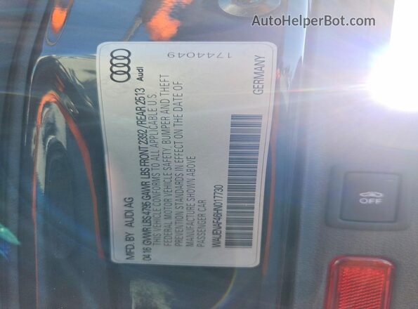 WAUENAF46HN017730 2017 AUDI A4 Charcoal Շարժիչի բաժամունքի տեսք