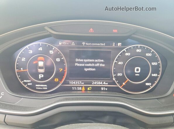 WAUENAF46JN002540 2018 AUDI A4 Black Instrument cluster view
