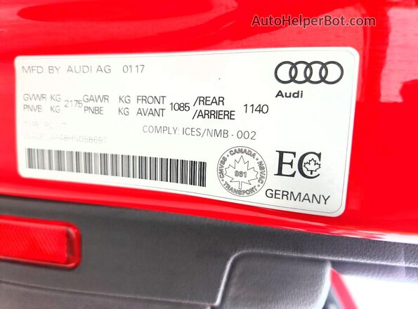 WAUENAF48HN058697 2017 AUDI A4 Red Вид підкапотного простору