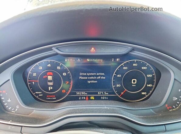 WAUENAF48JA066862 2018 AUDI A4 Charcoal ხელსაწყოთა პანელის ხედი