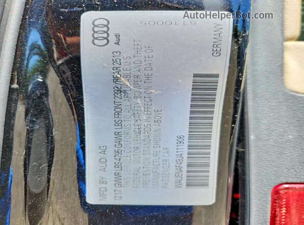 WAUENAF49JA111906 2018 AUDI A4 Black Շարժիչի բաժամունքի տեսք