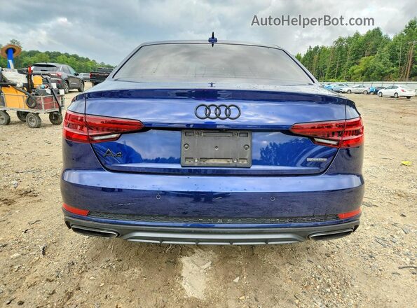 WAUENAF49KA025500 2019 AUDI A4 Blue Rear view