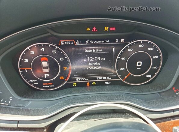WAUENAF49KA028154 2019 AUDI A4 Silver Vista del cuadro de instrumentos