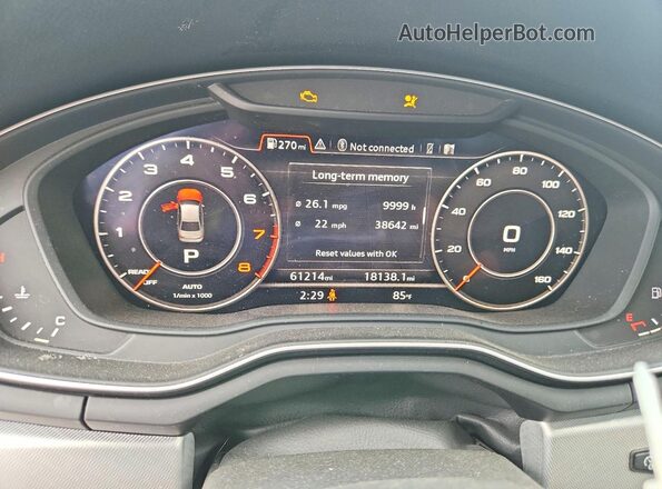 WAUENAF4XHN006598 2017 AUDI A4 Blue Instrument cluster view