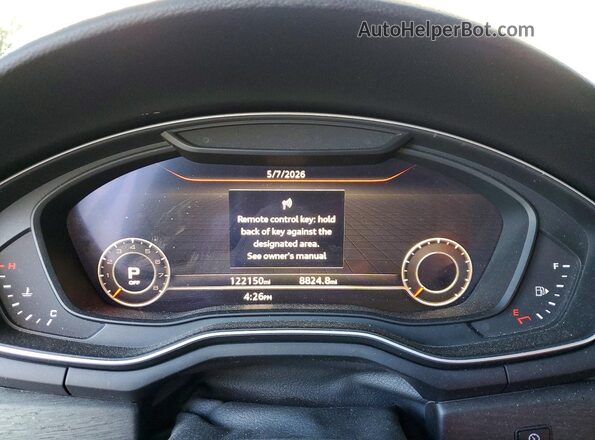 WAUENAF4XJN017753 2018 AUDI A4 Белый Вид щитка приборов