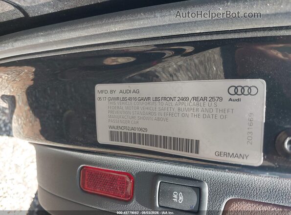 WAUENCF52JA010629 2018 AUDI A5 Серый Вид подкапотного пространства