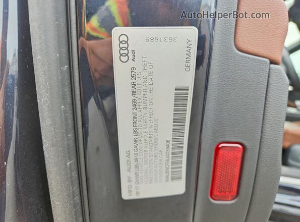 WAUENCF56JA039406 2018 AUDI A5 Blue ძრავის განყოფილების ხედი