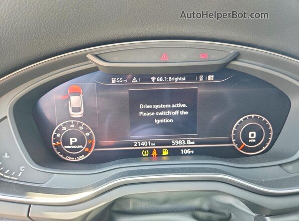 WAUENCF58JA058474 2018 AUDI A5 Black Vista del cuadro de instrumentos