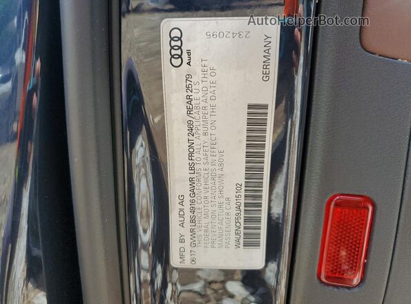 WAUENCF59JA015102 2018 AUDI A5 Blue Vista del compartimento del motor