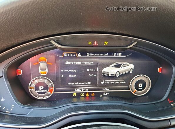 WAUENCF59JA024589 2018 AUDI A5 Black ხელსაწყოთა პანელის ხედი
