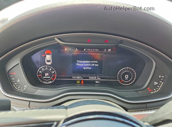 WAUENCF5XKA005454 2019 AUDI A5 White Սարքավորումների վահանակի տեսք