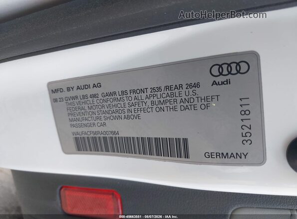 WAUFACF56RA007664 2024 AUDI OTHER White Engine compartment view