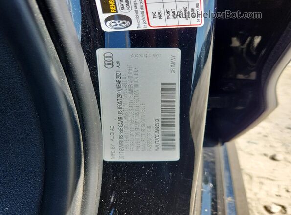 WAUFFAFC1JN026513 2018 AUDI S6 Черный Вид наклейки с VIN-кодом