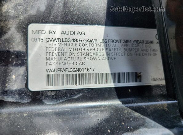 WAUFFAFL3GN011617 2016 AUDI A4 Black Widok wnętrza 360 stopni