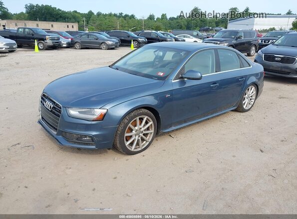 WAUFFAFL9GN001738 2016 AUDI A4 Blue Առջևի ձախ երեք քառորդ տեսարան