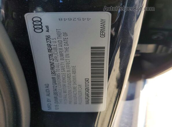 WAUFGAFC4GN101243 2016 AUDI A6 Charcoal VIN sticker view