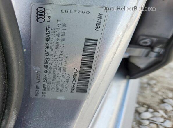 WAUG8AFC0HN101243 2017 AUDI A6 Silver Вид підкапотного простору