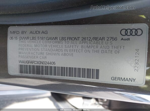 WAUGFAFC3GN024405 2016 AUDI A6 Brown Engine compartment view