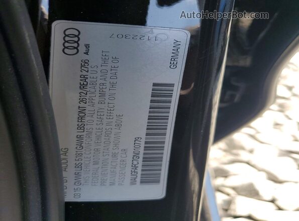 WAUGFAFC7GN010779 2016 AUDI A6 Black Widok komory silnika