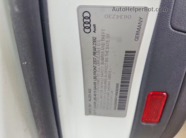 WAUGMAF41HN060965 2017 AUDI A4 White Engine compartment view