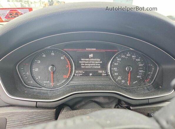 WAUGMAF43KA120792 2019 AUDI A4 Black Սարքավորումների վահանակի տեսք