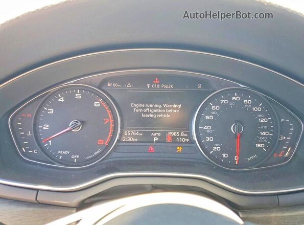 WAUGMAF43KN015050 2019 AUDI A4 White ხელსაწყოთა პანელის ხედი