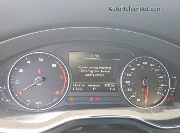 WAUGMAF44HN046381 2017 AUDI A4 White Սարքավորումների վահանակի տեսք