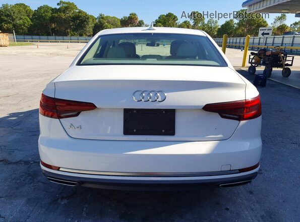 WAUGMAF46KA006768 2019 AUDI A4 White Вид ззаду