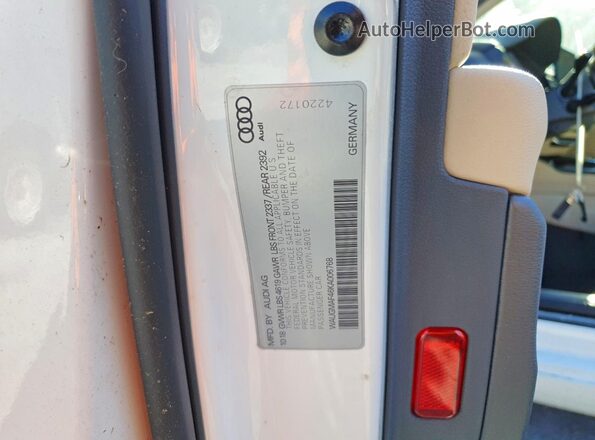 WAUGMAF46KA006768 2019 AUDI A4 White Вид підкапотного простору