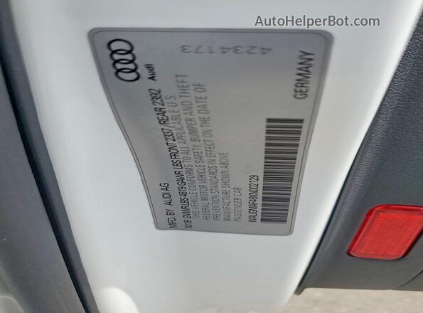 WAUGMAF46KN002129 2019 AUDI A4 White Engine compartment view
