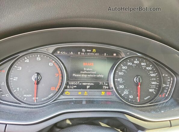 WAUGMAF49HA176647 2017 AUDI A4 White Vista del cuadro de instrumentos