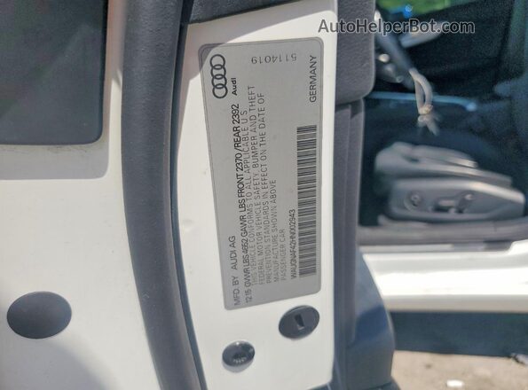 WAUGNAF42HN002943 2017 AUDI A4 White Շարժիչի բաժամունքի տեսք