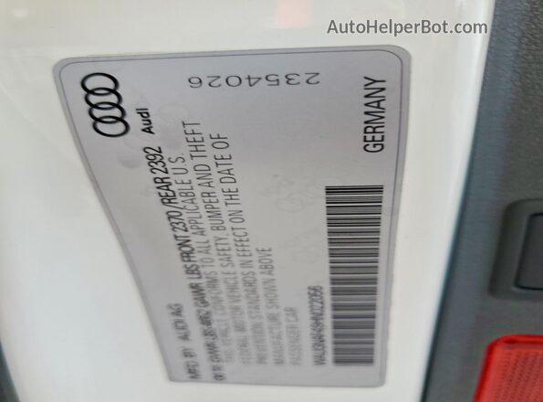 WAUGNAF49HN022056 2017 AUDI A4 White ძრავის განყოფილების ხედი
