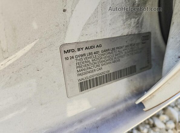 WAUGUDGY3SA052108 2025 AUDI A3 White Vista del compartimento del motor