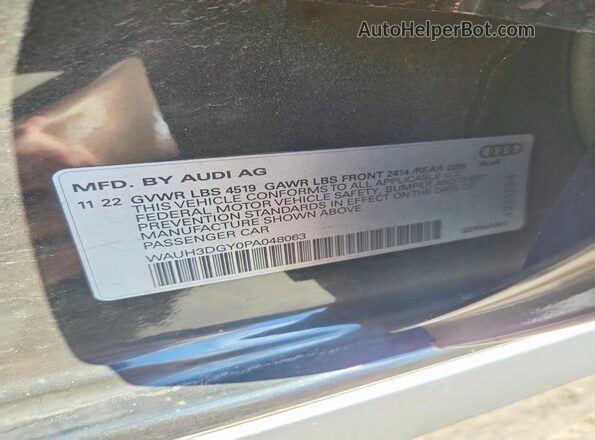 WAUH3DGY0PA048063 2023 AUDI S3 Black Widok komory silnika