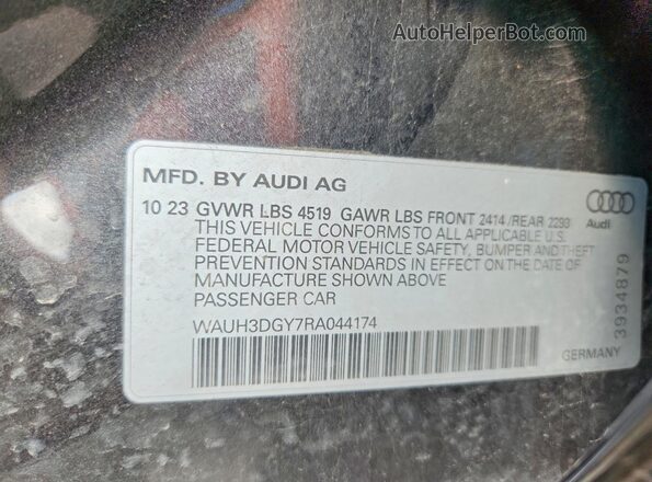 WAUH3DGY7RA044174 2024 AUDI S3 Серый Вид подкапотного пространства
