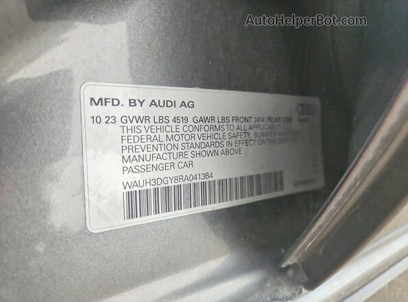 WAUH3DGY8RA041364 2024 AUDI S3 Серый Вид подкапотного пространства