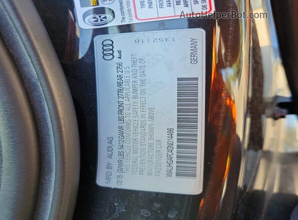 WAUHGAFC4GN014466 2016 AUDI A6 Gray VIN sticker view