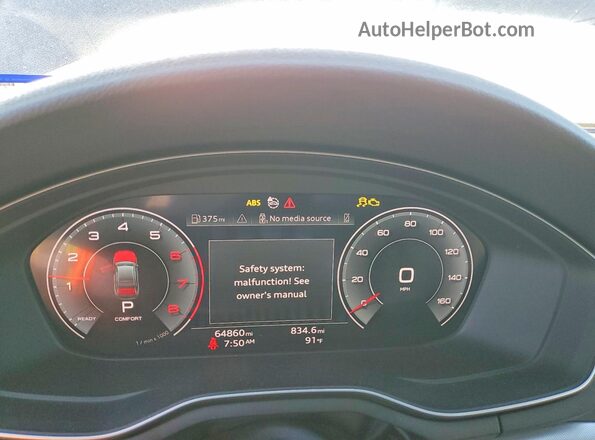 WAUHMAF40LN007607 2020 AUDI A4 Blue Вид щитка приладів