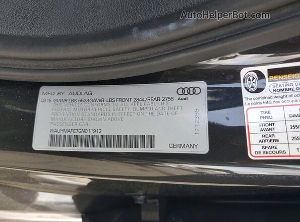 WAUHMAFC7GN011912 2016 AUDI A6 Black Widok komory silnika