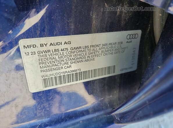 WAUHUDGY5RA086873 2024 AUDI A3 Blue Vista del compartimento del motor