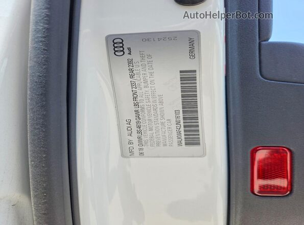 WAUKMAF42JN016103 2018 AUDI A4 White Widok komory silnika